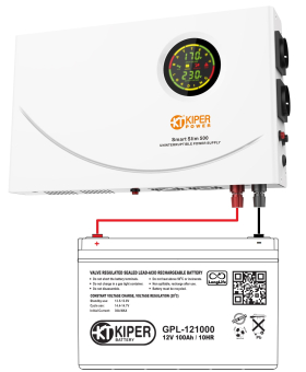 картинка ИБП Kiper Power Smart Slim 500 (500VA/300W) от Кипер Трэйд