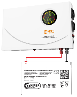 картинка ИБП Kiper Power Smart Slim 1000 (1000VA/600W) от Кипер Трэйд